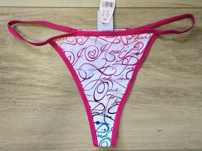 Nuevo con etiquetas Bragas Tanga Vintage Victoria's Secret ROSA Multi Algodón Tiro Bajo Tanga M Foto 1 de 3