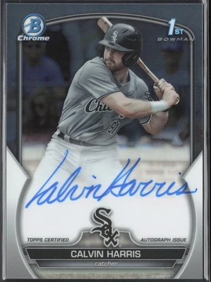 Calvin Harris 2023 Bowman Draft Chrome Prospect Autograph CDA-CHA Auto White Sox - Image 1 of 2