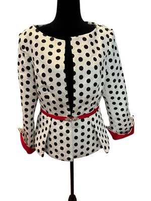 Giovanna Collection Women's White/Black, Red BlazerJacket Sz 8, Embellished - Image 1 of 4