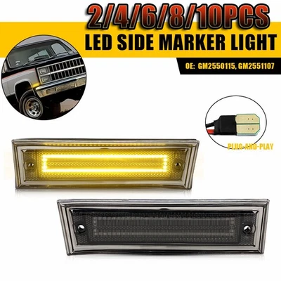 Luz marcadora delantera LED ámbar completo humo 2-10x para Chevrolet C10 C20 C30 GMC 81-91 Foto 1 de 4