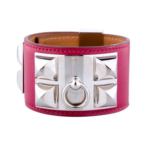 HERMÈS BRACCIALE HERMES COLLANA DE CHIEN CDC RUBIS RAPIDO POLSINO IN PELLE PHW STAMPATO N