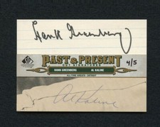 Hank Greenberg & Al Kaline 2011 Sp Legendary Cuts 4/5 Dual Cut Signatures Auto