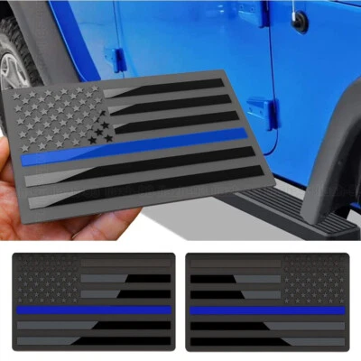 Coche Camión Metal Bandera EE. UU. Pegatina Calcomanía Americana Carrocería Emblema Accesorios 2 Piezas Foto 1 de 4