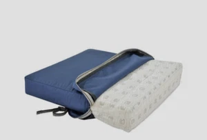 Classic Accessories Ravenna Water-Resistant 19 x 19 x 3 Inch Patio Cushion Blue - Picture 1 of 12