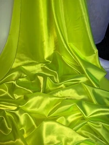 1 mtr neon yellow quality bridal acetate satin dress fabric..45” wide (114cm) - Picture 1 of 5