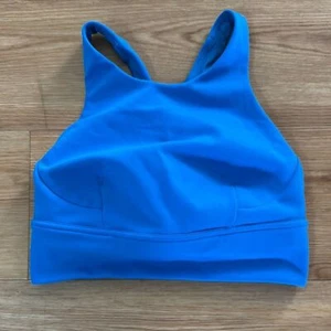 Lululemon Athletics Women Blue Sports Bra 6 Athetic Athleisure High Neck Fitness - Picture 1 of 3