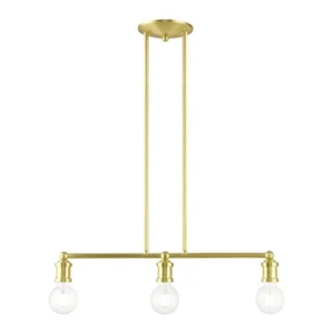 Livex Lansdale 3 Light Linear Chandelier, Satin Brass - 47163-12 - Picture 1 of 1