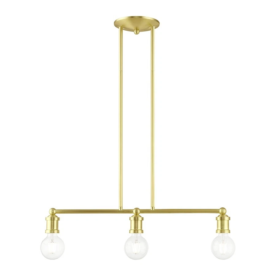 Livex Lansdale 3 Light Linear Chandelier, Satin Brass - 47163-12 - Image 1 of 1