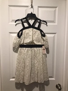 GB Girls Size 8 Black & White Off The Shoulder Dress - Picture 1 of 6