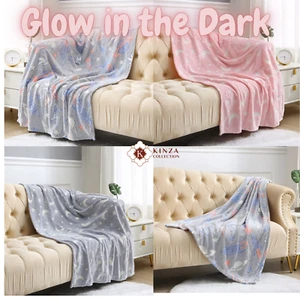 Glow in the Dark Large Fleece Throw Blanket Soft Cozy Adult Kids Christmas Gift - Picture 1 of 23