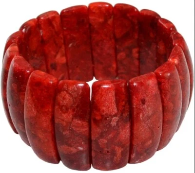 Großes massives Korallen Armband Schaumkoralle 35 mm breit, Länge flexibel - Bild 1 von 2