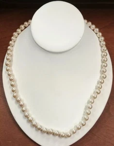 Vintage 20 inch knotted strand faux Pearl necklace Jewelry Erwin Pearl with bag - Picture 1 of 5