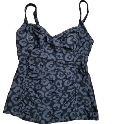 Merona Women's Swimsuit Top Tankini Tummy Control Black Animal Print Size S/P - Image 1 of 4