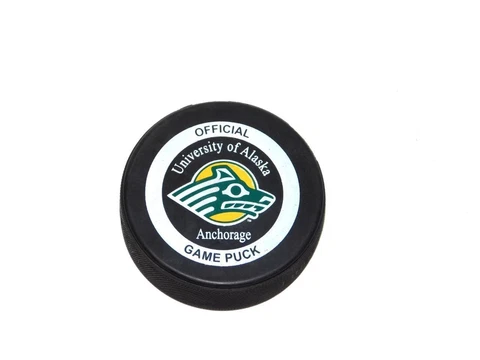 UAA University Alaska Anchorage Hockey Puck Seawolves Official Game Puck WCHA AK Cover