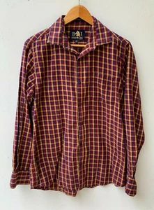 Berry John Mens Pure Cotton Check Long Sleeve Shirt Size M 38cms - Picture 1 of 6