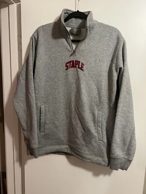 Staple Pigeon Mens Gray Pullover 1/4 Zip Sweater Size Medium Streetwear - Image 1 of 3