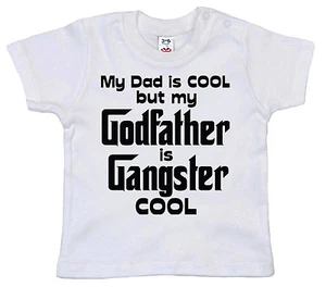 Camiseta Bebé Padrino "Mi Papá es Genial Padrino Gángster Genial" Regalo de Bautizo - Imagen 1 de 11