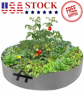 Paquete de 3 bolsas redondas de cultivo de plantas de aireación de tela de 100 galones grises con mango - Imagen 1 de 5