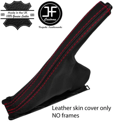 RED STITCHING TOP GRAIN LEATHER E BRAKE BOOT FITS SAAB 95 9-5 1997-2010 - Image 1 of 3