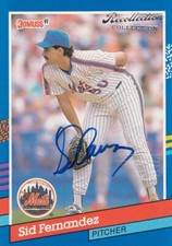 2004 Donruss Recollection Collection Sid Fernandez On Card Autograph Auto 09/14
