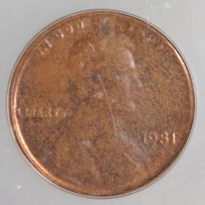 1981 1c Struck Through Capped Die Mint Error Coin ICG MS63BR - Image 1 of 3