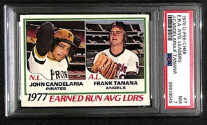 1978 O PEE CHEE OPC #7 ERA Leaders Frank Tanana John Candelaria PSA 7 NM 7614 - Picture 1 of 4