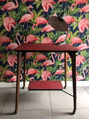 Mesa Trolley Bebidas Roja Años 60 Mediados de Siglo Retro Consola Unidad. - Imagen 1 de 4