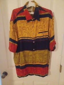 Georg Roth Of Germany Colorblock Congo Short Sleeve Button Shirt ~Size L Striped - Picture 1 of 12
