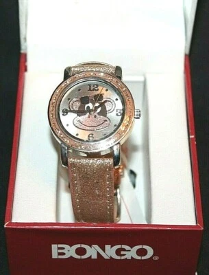 Reloj Bongo para dama redondo brillante cara de mono Foto 1 de 3