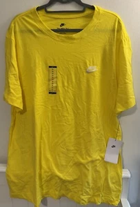 Nike NSW Club Embroidered T-Shirt Sz XL Men's Opti Yellow AR4997 732 Cotton - Picture 1 of 4