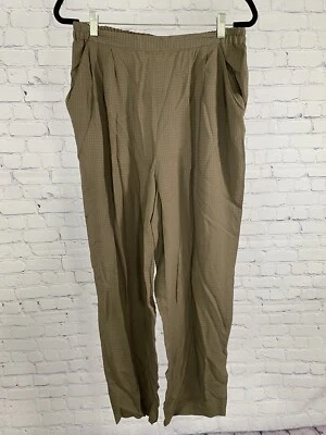 Saks Fifth Avenue 棕色弹性腰带裤子带口袋 L 码大号 — 第 1/4 张图片