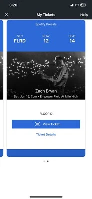 Zach Bryan Concert Tickets Jun 15th - TWO - Image 1 of 2