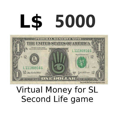 Virtual Money For Second Life Game - L$ 5000 Units For SL Lindens Dollars • 33.80€