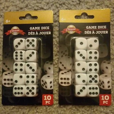 Juego de dados, paquete de 2, 20 piezas, nuevo en caja Foto 1 de 2