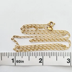 Vintage ITALIEN einfarbig 14K Gelbgold LANGES LINK Kette 18 Zoll - Bild 1 von 12