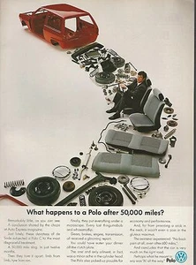 1989 VOLKSWAGEN POLO advertisement, British advert, VW Polo in pieces - Picture 1 of 1