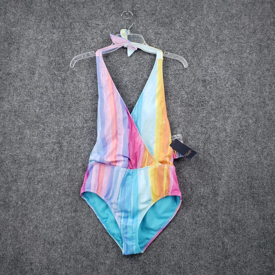 Rachel Roy Swimsuit Womens M Medium Colorful One Piece Halter Backless Beach NWT - Image 1 of 4