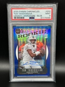 2020 Panini Chronicles Legacy Blue  Tua Tagovailoa Auto /10 ! PSA 9! Dolphins