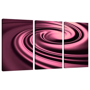 Set of Three Panel Plum Abstract Canvas Wall Art Pictures Prints 3059 - Picture 1 of 1