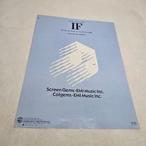 If by David Gates Recorded by Bread Updated Arrangement 1984 Sheet Music - Picture 1 of 2