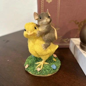 Estatuilla Charming Tails Chickie Back Ride Mouse Chick Fitz & Floyd 88/700** - Imagen 1 de 5