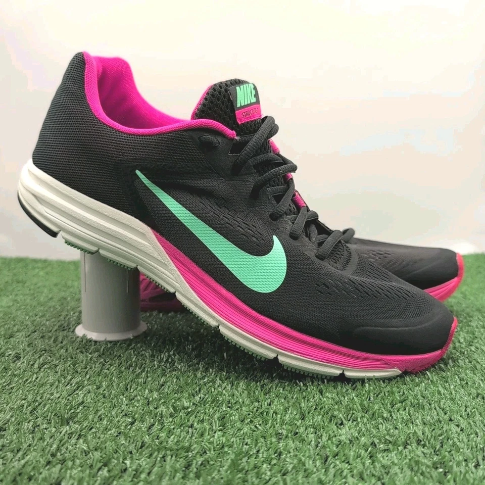 耐克 Zoom Structure 17 鞋女式 11 码日常跑步步行黑色/粉红色 — 第 1/4 张图片