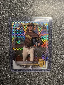 2025 Bowman Humberto Cruz Chrome X-Fractor 1st #BCP-96 San Diego Padres MLB - Bild 1 von 2
