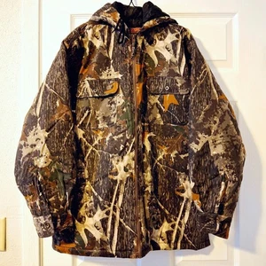 Herren große Kapuze durchgehender Reißverschluss gesteppt Camouflage Shirt Jacke Canyon Guide Outfitters - Bild 1 von 11