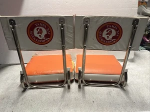 TAMPA BAY BUCCANEERS SEDILE STADIO IMBOTTITO PIEGHEVOLE Creamsicle vecchio logo. Vintage - Foto 1 di 13