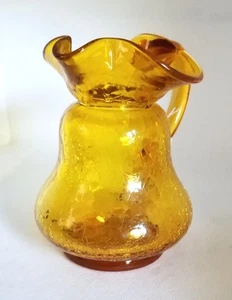 Vintage Amberina Crackle Glass Small Pitcher - Picture 1 of 5