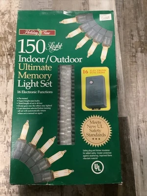 Holiday Time Indoor/Outdoor Ultimate Memory Light Set 150 Light 16 Function NOS - Image 1 of 4