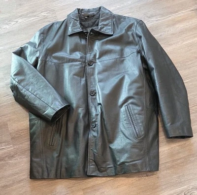 Seventh Avenue XL Reg. Men's Black Genuine Leather  W/ Liner Old Money  Dressy  - Image 1 of 4