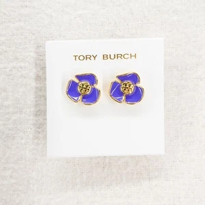 Tory Burch Fleur Flower Ohrstecker Lila OS - Bild 1 von 12