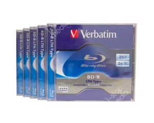 Discos grabables Verbatim tipo LTH 5 piezas en fundas para joyas 25 GB 2X #96569 - Imagen 1 de 6